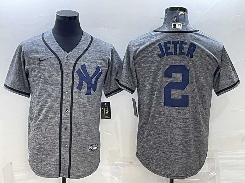 Men's New York Yankees #2 Derek Jeter Grey Gridiron Cool Base Stitched Jersey,We sell and wholesale Men's New York Yankees #2 Derek Jeter Grey Gridiron Cool Base Stitched Jersey on line form chian!